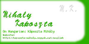 mihaly kaposzta business card